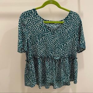 Polka Dot Peplum Blouse